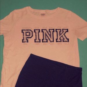 PINK t-shirt and grey leggings set